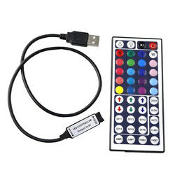 Télécommande infrarouge à 44 touches alimentée par USB 5V pour bande lumineuse LED RVB