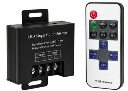 Télécommande sans fil RF DC12-24V Contrôleur LED à bouton Dimmer avec puissance maximale 300W Commutateur de réglage de la luminosité