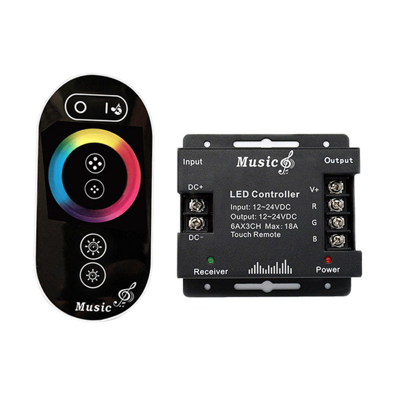 Contrôleur à distance sans fil de rf LED, contrôleur 18A de musique de RVB LED pour la bande 5050 légère