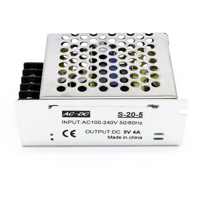 C.A. en aluminium de changement du cas 100-240V d'alimentation d'énergie de C.C de 20W 5V au conducteur de lumière de bande de C.C 5V 4A LED