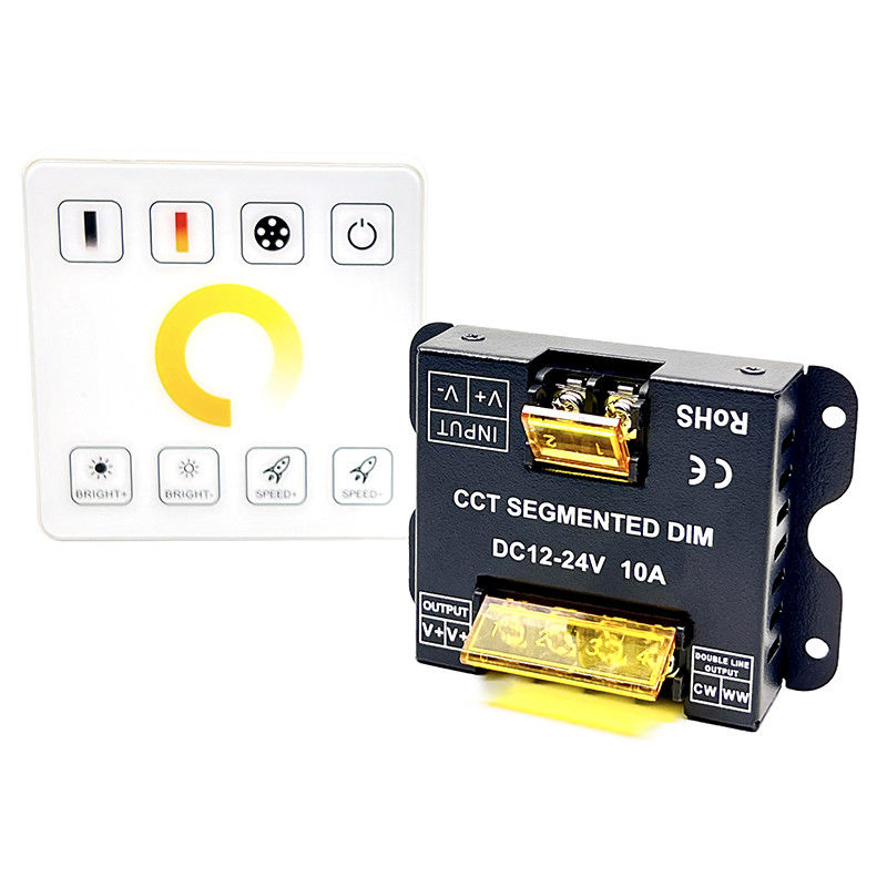 contact de la température de couleur de C.C 12V 24V de Dimmer de contrôleur de 10A LED double plein rf