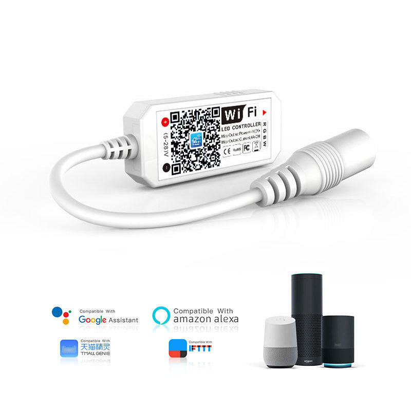 3 canaux LED RGB contrôleur WIFI Compatible avec Android IOS Alexa Google Intelligence Contrôle sans fil